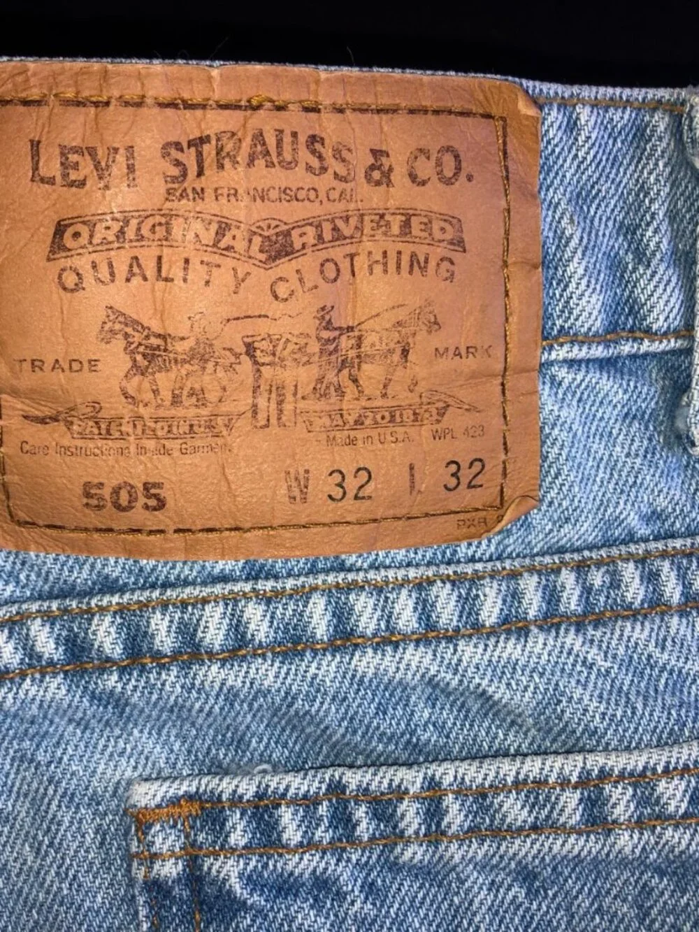 VTG Men Levis Blue Denim 505 Orange Tab Straight Leg USA 1992 32x32